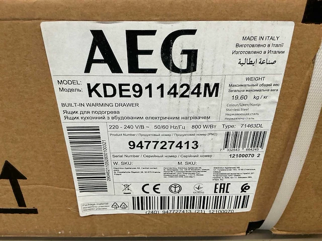 Aeg kde911424m warmhoudlade - afbeelding 3 van  3