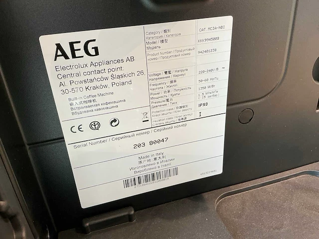 Aeg kkk994500b inbouw espressomachines - afbeelding 4 van  7
