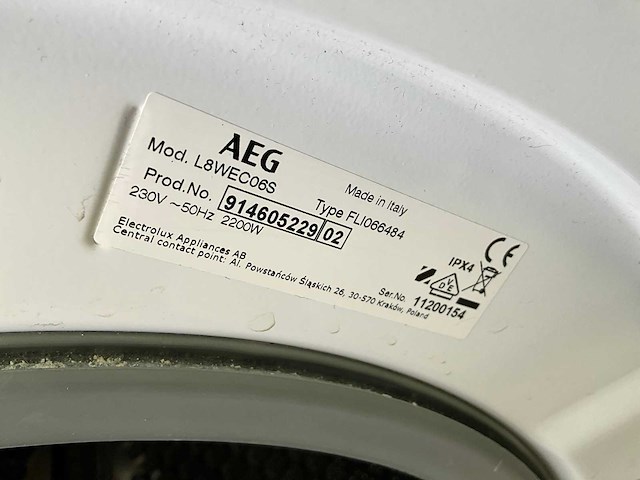 Aeg l8wec06s wasmachine - afbeelding 4 van  4