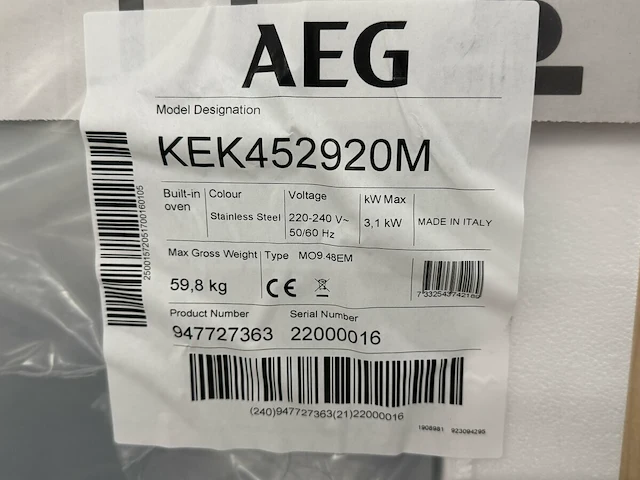 Aeg oven,47 cm hoog - afbeelding 8 van  8