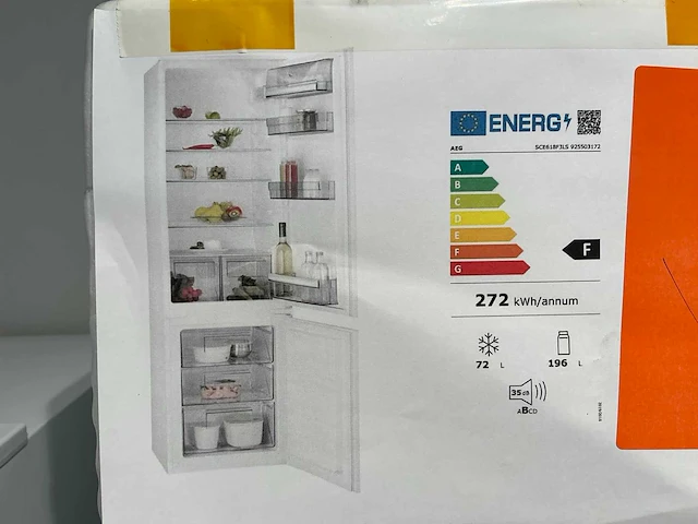Aeg sce618f3ls inbouw combi-koelkast - afbeelding 1 van  4