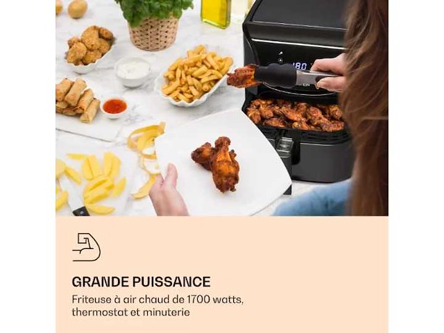 Aero vital deluxe airfryer 5l 1700w roestvrij staal zilver - afbeelding 2 van  5