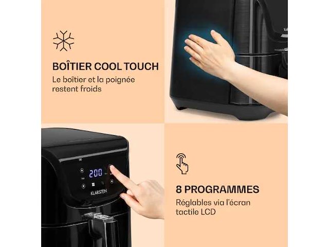 Aero vital deluxe airfryer 5l 1700w roestvrij staal zilver - afbeelding 4 van  5