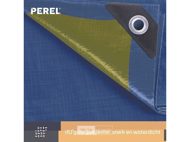 Afdekzeil tarpaulin 2 x 3 m, waterafstotend polyester 110 g/m² - afbeelding 5 van  6