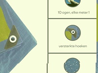 Afdekzeil tarpaulin 2 x 3 m, waterafstotend polyester 110 g/m² - afbeelding 4 van  6