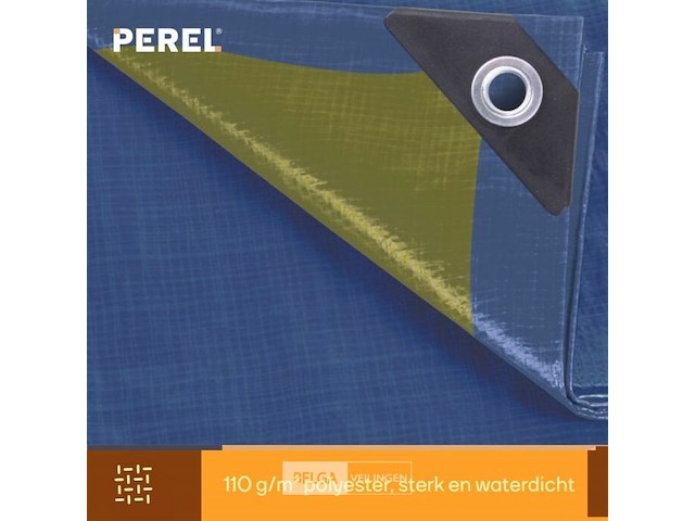 Afdekzeil tarpaulin 2 x 3 m, waterafstotend polyester 110 g/m² - afbeelding 5 van  6