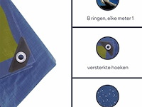 Afdekzeil tarpaulin 3 x 6 m, waterafstotend polyester 110 g/m² - afbeelding 4 van  6