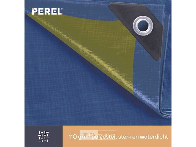 Afdekzeil tarpaulin 3 x 6 m, waterafstotend polyester 110 g/m² - afbeelding 5 van  6