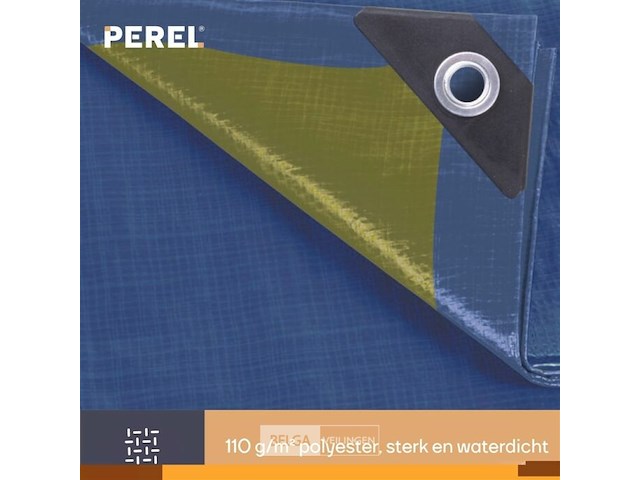 Afdekzeil tarpaulin 4 x 6 m, waterafstotend polyester 110 g/m² - afbeelding 5 van  6