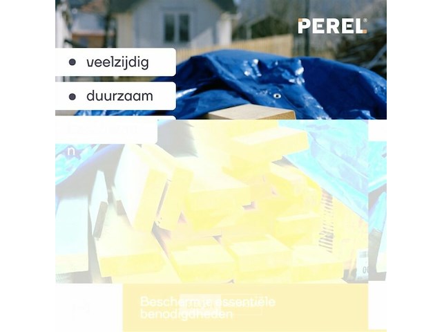 Afdekzeil tarpaulin 5 x 5 m, waterdicht polyester 70 g/m² - afbeelding 6 van  6
