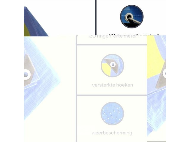 Afdekzeil tarpaulin 5 x 5 m, waterdicht polyester 70 g/m² - afbeelding 4 van  6
