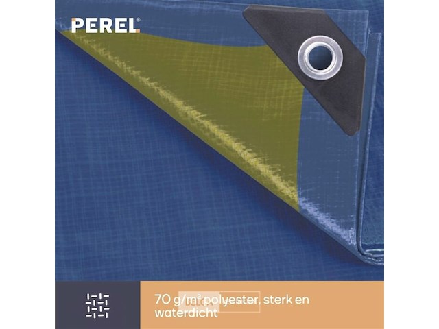 Afdekzeil tarpaulin 5 x 5 m, waterdicht polyester 70 g/m² - afbeelding 5 van  6