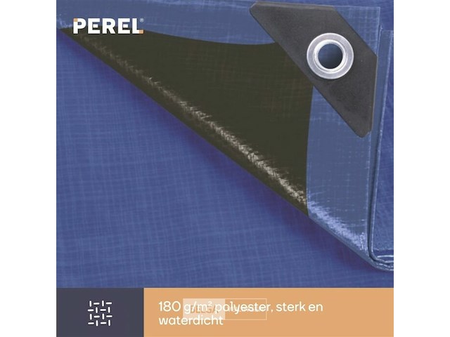 Afdekzeil tarpaulin 5 x 8 m, waterafstotend polyester 180 g/m² - afbeelding 5 van  6