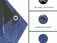 Afdekzeil tarpaulin 5 x 8 m, waterafstotend polyester 180 g/m² - afbeelding 4 van  6