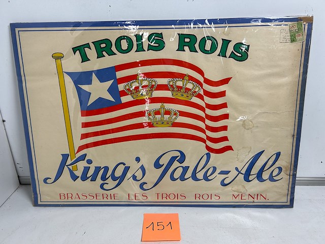 Affiche brouwerij trois rois menen 1946 - afbeelding 1 van  1