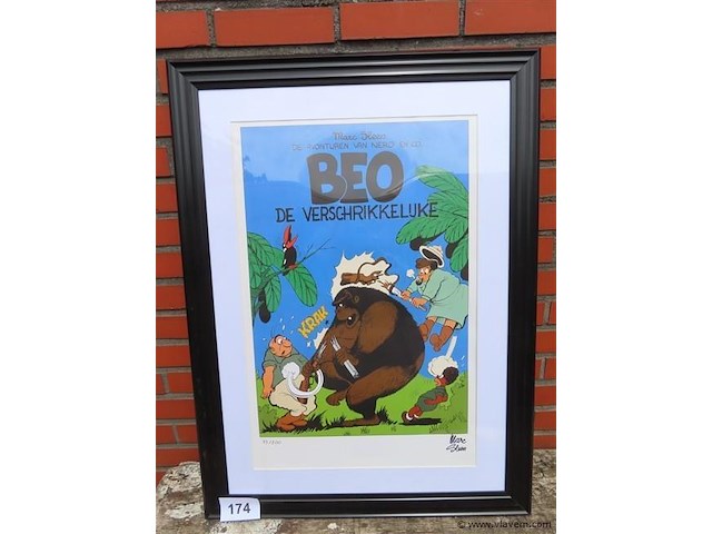Affiche genummerd "beo de verschrikkelijke" marc sleen - afbeelding 1 van  5