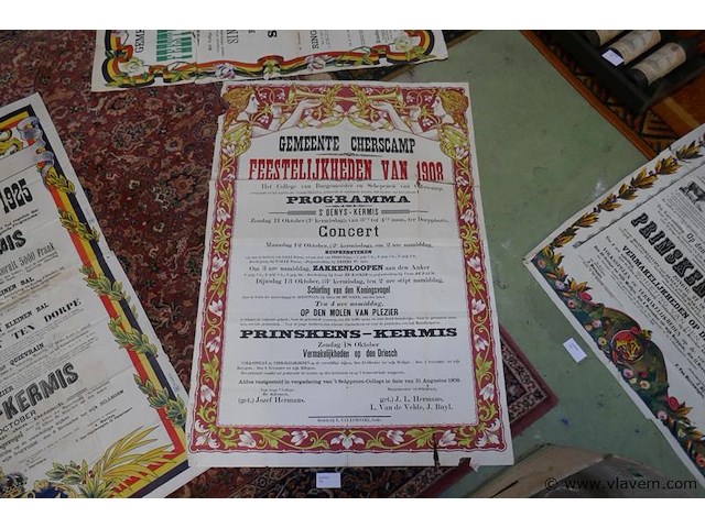 Affiche kermis serskamp 1908 - afbeelding 1 van  1