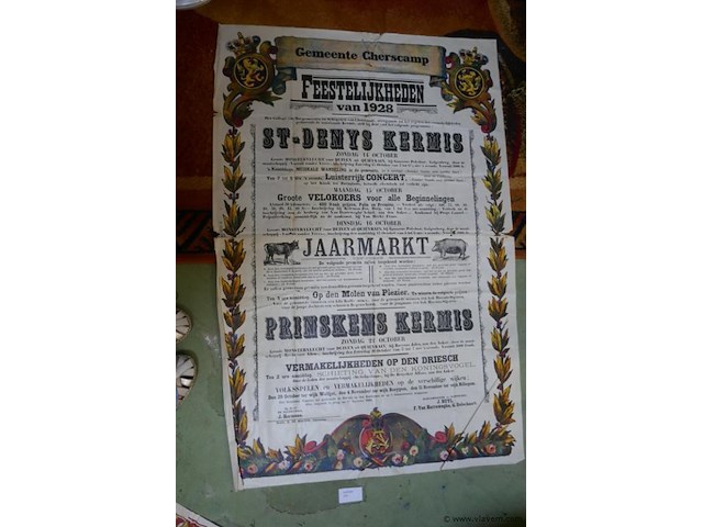 Affiche kermis serskamp 1928 - afbeelding 1 van  1