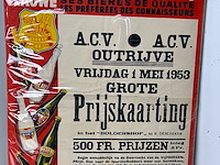 Affiche vlaamsche brouwerij lauwe 1953 - afbeelding 1 van  2