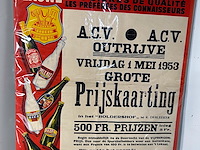 Affiche vlaamsche brouwerij lauwe 1953 - afbeelding 2 van  2