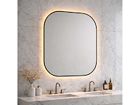 Afgeronde hoeken zwarte framespiegel - afbeelding 1 van  1