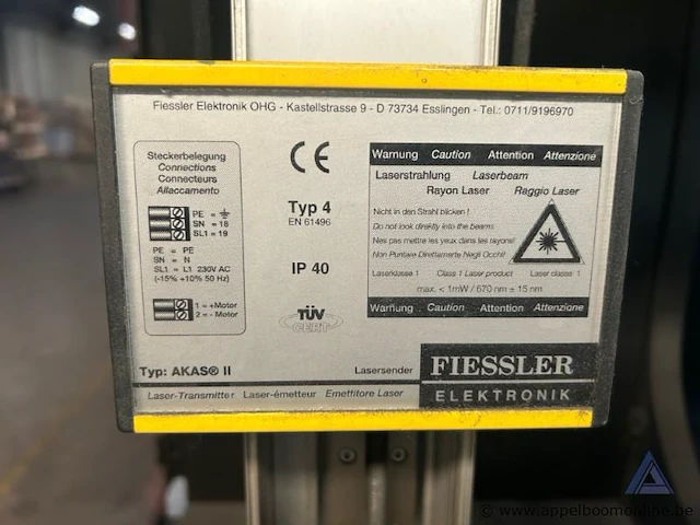 Afkantpers amada hft 100-3, bouwjaar 2004, met een maximale perskracht van 1000 kn en een slag van 200 mm. voorzien van een 400 v, 3-fasen aansluiting en fiessler elektronik akas ii laserbeveiliging. - afbeelding 8 van  13