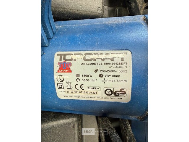 Afkortzaag topcraft 220v - afbeelding 4 van  4