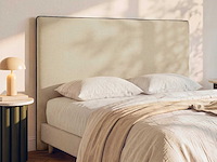Afneembaar hoofdeinde 150 cm - katoen en linnen - beige en zwart - afbeelding 1 van  7