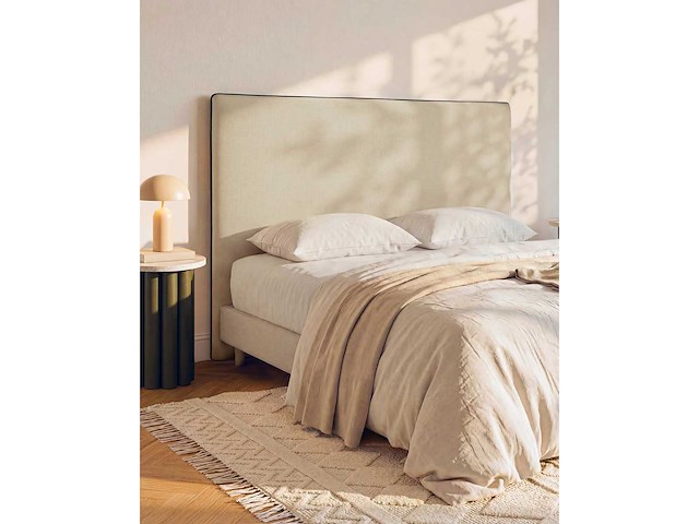 Afneembaar hoofdeinde 150 cm - katoen en linnen - beige en zwart - afbeelding 3 van  7