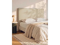 Afneembaar hoofdeinde 150 cm - katoen en linnen - beige en zwart - afbeelding 3 van  7