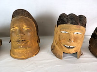 Afrikaans houten helmmasker (x5) - afbeelding 7 van  13