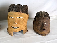 Afrikaans houten helmmasker (x5) - afbeelding 8 van  13