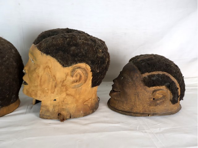 Afrikaans houten helmmasker (x5) - afbeelding 12 van  13