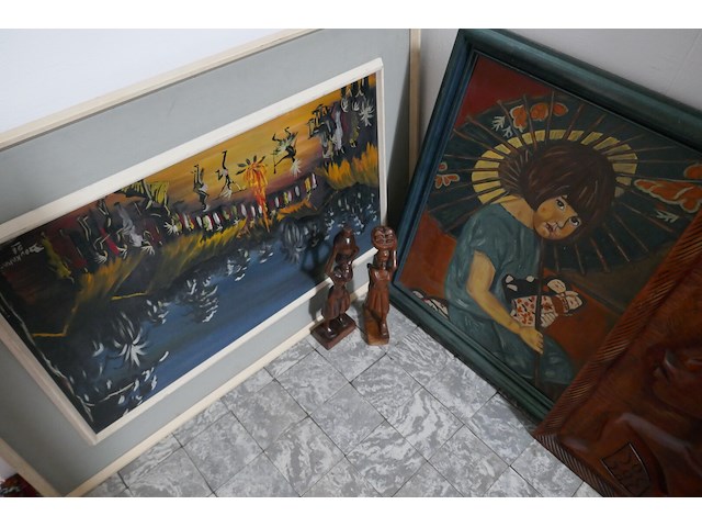 Afrikaanse houtsnijwerken + schilderijen - afbeelding 3 van  3