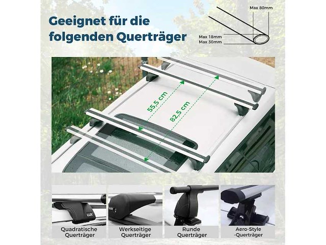 Afsluitbare dakkoffer 400l met banden - afbeelding 6 van  7