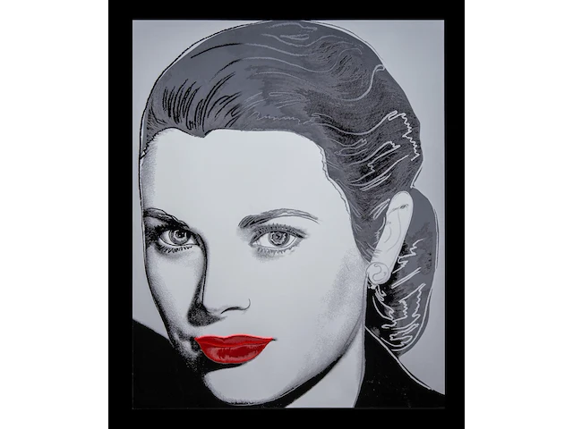 After andy warhol (1928-1987), grace kelly (1984), offset on lenox museum board 101 x 81.5 cm. (39.75 x 32.09 in.), frame: 125 x 104 cm. (49.21 x 40.93 in.) - afbeelding 1 van  4
