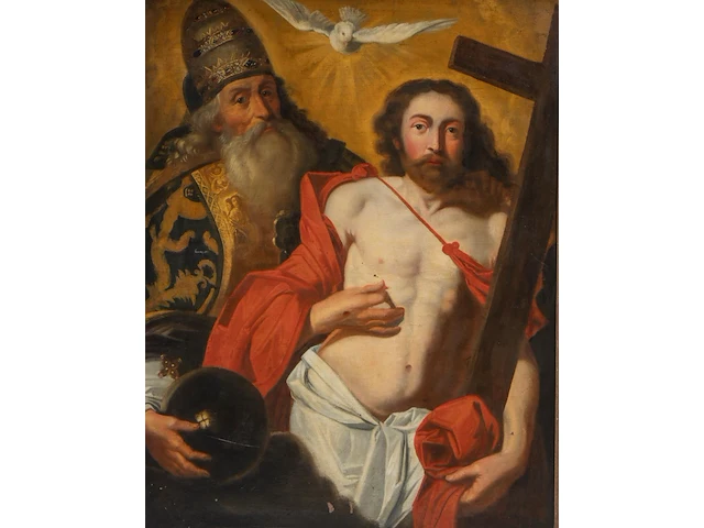 After artus wolffort (1581-1641), 'the holy trinity, depicting the father, the son, and the holy spirit', oil on canvas, 112 x 88 cm. (44.09 x 34.64 in.), frame: 133 x 108 cm. (52.35 x 42.52 in.) - afbeelding 1 van  5