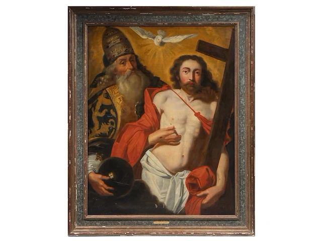 After artus wolffort (1581-1641), 'the holy trinity, depicting the father, the son, and the holy spirit', oil on canvas, 112 x 88 cm. (44.09 x 34.64 in.), frame: 133 x 108 cm. (52.35 x 42.52 in.) - afbeelding 2 van  5