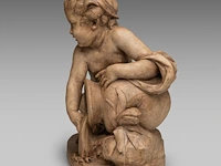 After augustin pajou (1730-1809), putto near the well, patinated terracotta 43 x 50 cm. (16.92 x 19.67 in.) - afbeelding 3 van  6