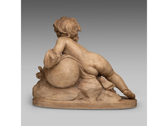 After augustin pajou (1730-1809), putto near the well, patinated terracotta 43 x 50 cm. (16.92 x 19.67 in.) - afbeelding 4 van  6
