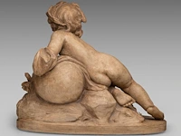 After augustin pajou (1730-1809), putto near the well, patinated terracotta 43 x 50 cm. (16.92 x 19.67 in.) - afbeelding 4 van  6