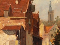 After charles leickert (1816-1907), a pair of pendant paintings with views of dutch towns, oil on panel 21 x 16 cm. (8.26 x 6.29 in.), frame: 43 x 37 cm. (16.92 x 14.57 in.) - afbeelding 5 van  9