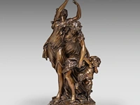 After clodion (1738-1814), bacchanal group, patinated bronze on a vert de mer marble base the bronze: 40 cm. (15 3/4 in.), including the base: 43 cm. (16.92 in.) - afbeelding 3 van  10
