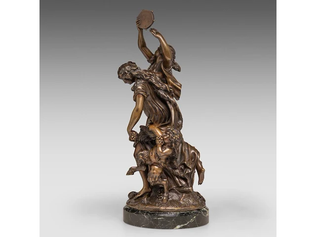 After clodion (1738-1814), bacchanal group, patinated bronze on a vert de mer marble base the bronze: 40 cm. (15 3/4 in.), including the base: 43 cm. (16.92 in.) - afbeelding 4 van  10