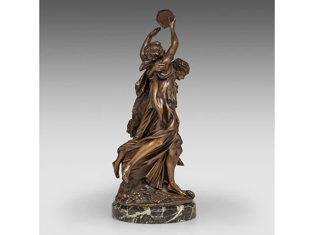 After clodion (1738-1814), bacchanal group, patinated bronze on a vert de mer marble base the bronze: 40 cm. (15 3/4 in.), including the base: 43 cm. (16.92 in.) - afbeelding 6 van  10