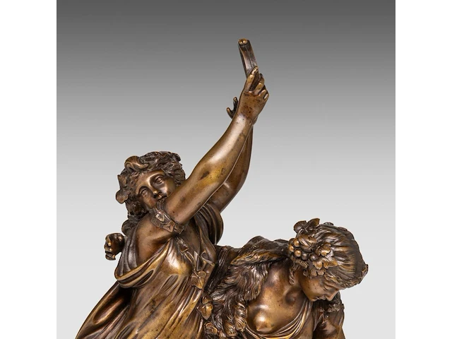 After clodion (1738-1814), bacchanal group, patinated bronze on a vert de mer marble base the bronze: 40 cm. (15 3/4 in.), including the base: 43 cm. (16.92 in.) - afbeelding 10 van  10