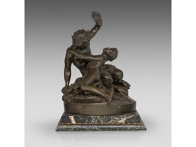 After clodion (1738-1814), bacchanal, patinated bronze on a marble base bronze 37 x 35 cm. (14.57 x 13.77 in.), incl. base 42 x 37 cm. (16.53 x 14.57 in.) - afbeelding 5 van  8
