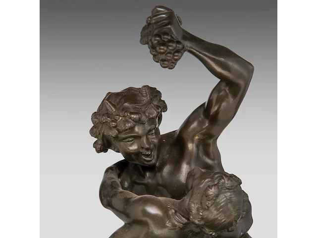 After clodion (1738-1814), bacchanal, patinated bronze on a marble base bronze 37 x 35 cm. (14.57 x 13.77 in.), incl. base 42 x 37 cm. (16.53 x 14.57 in.) - afbeelding 7 van  8
