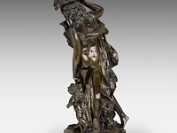 After clodion, bacchanal group, patinated bronze 51 cm. (20.07 in.) - afbeelding 3 van  8