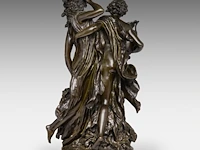 After clodion, bacchanal group, patinated bronze 51 cm. (20.07 in.) - afbeelding 4 van  8